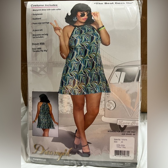 FINAL PRICE -closet closing Nwt DreamGirl The Beat Goes On Women's Costume - Picture 3 of 8